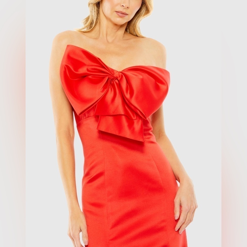 IEENA FOR MAC DUGGAL 49701 NWT
Red Strapless Bow Mermaid Gown - Picture 2 of 6